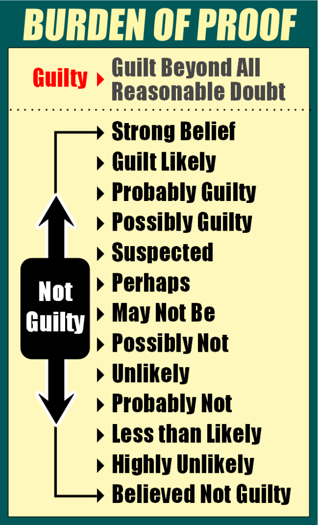 Burden of Proof - chart - Jodi Arias Not Guilty