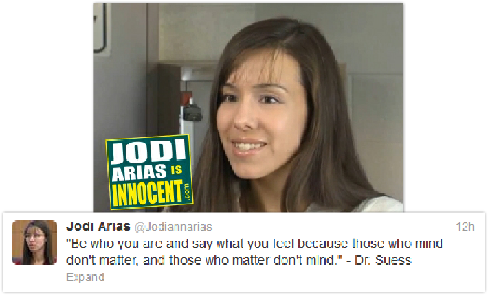 Jodi Arias twitter message - 7-4